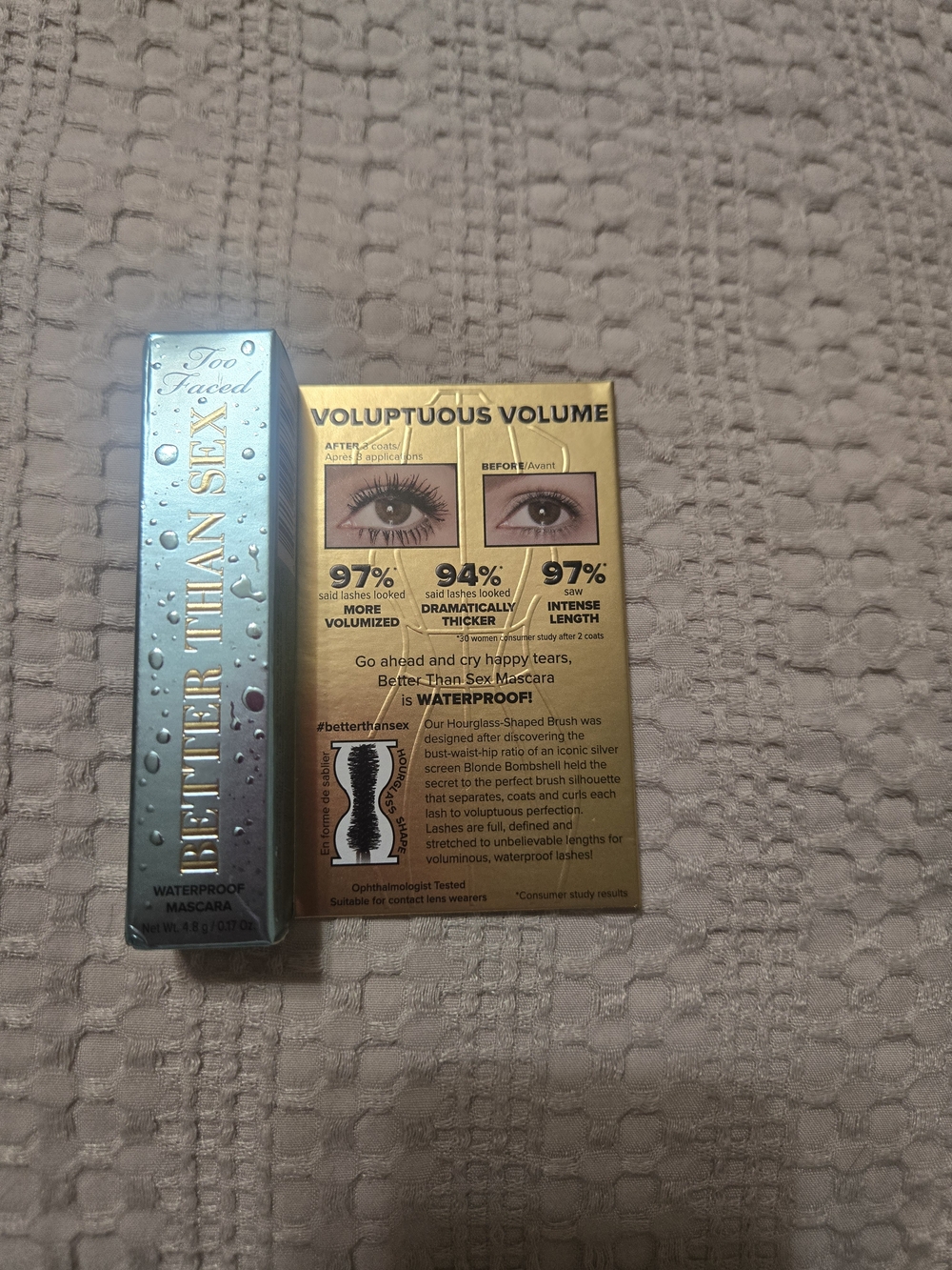 Too Faced Better Than Sex Waterproof Mascara - Teal and Gold Packaging
